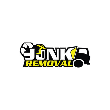 Junk Removal logo design, Dumpster logo, truck vector, Hauling logo design, Pickup and roll off dumpster	

