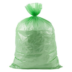 Naklejka premium Collection of Green Trash Bag Filled With Waste at a Recycling Location in the City During Daytime