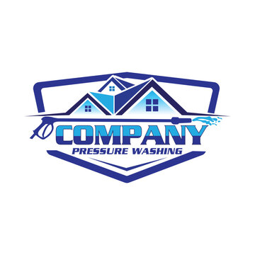 Pressure Washing logo, Pressure Washing Gun logo, Blue washing ,  Power washing loho