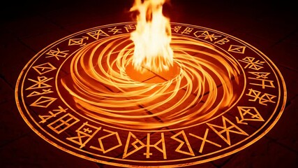 Ritual Circle with Fire - Mystical Summoning