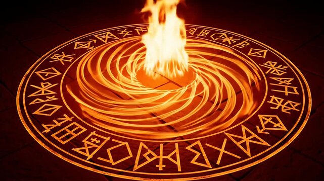 Ritual Circle with Fire - Mystical Summoning