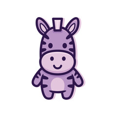 Naklejka premium Adorable Cartoon Zebra Character Illustration