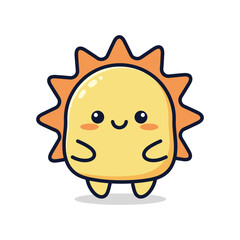 Obraz premium Adorable Cartoon Sun Character Illustration