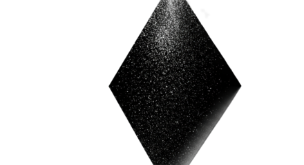 high-contrast black and white abstract geometric banner structure, flat lay studio shot. crystalline snow dust falls dynamically over matte black area, transparent copy space concept of commercial