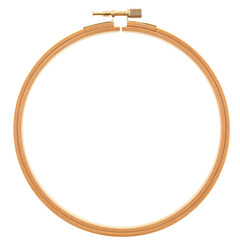 Obraz premium Crafting With a Wooden Embroidery Hoop for Various Sewing Projects at Home