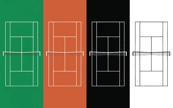 badminton court designs in green orange black and white backgrounds