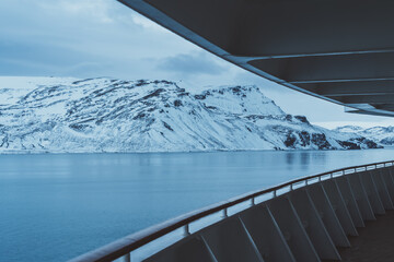 Antarctica Cruise Ship Empty No People Deck Snow Covered Mountains Frozen Landscape Wide Natural Beauty Remote Destination Travel Ocean Admiralty Bay © And They Travel