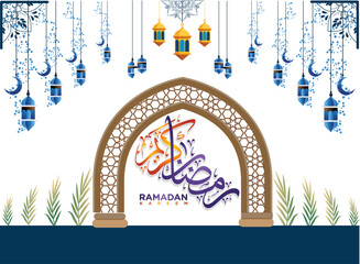 Beautiful Islamic Ramadan design suitable for greeting cards, banners, posters, and religious celebrations.