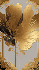 金色の植物　AI生成素材