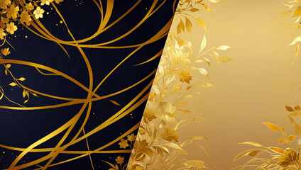 金色の植物　AI生成素材