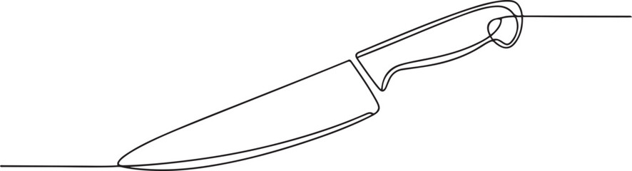 Kitchen knife one line continuous drawing.one line vector illustration with out background