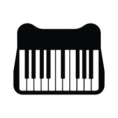 Piano Keyboard Silhouette Icon Vector Illustration