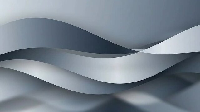 Dynamic silver waves flowing across modern abstract background