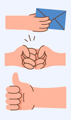 A Set Of Hand Gestures Illustrating Communication And