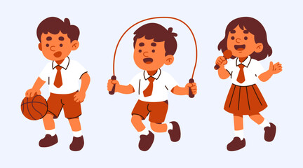 Happy Children In School Uniform Discovering New Talents