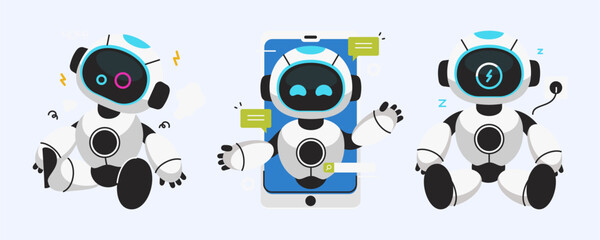 Charming Ai Robot Characters Expressing Emotions And