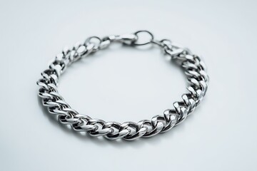 silver bracelet isolated on white