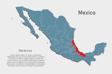 Vector map of Mexico - Veracruz State