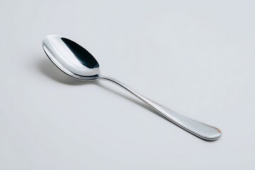 silver spoon on white