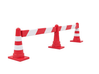 A simple barricade with red and white stripes on a white background, suitable for use in news or politics-related contexts