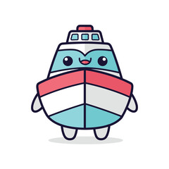 Fototapeta premium Cartoon Ferry Character Illustration