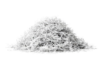 A mound of shredded white paper