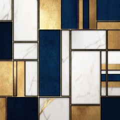 Abstract geometric pattern in gold navy and white perfect for design