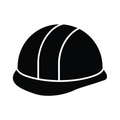 Fototapeta premium Construction Helmet Silhouette Icon Vector Illustration