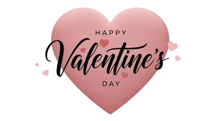 Romantic Valentine's Day celebration with a large pink heart and small heart confetti, perfect for expressing love and affection