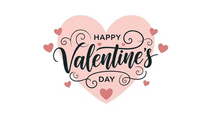 Happy Valentine's Day greeting with heart shapes and decorative elements, a romantic celebration