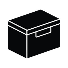 Archive Box Silhouette Icon Vector Illustration