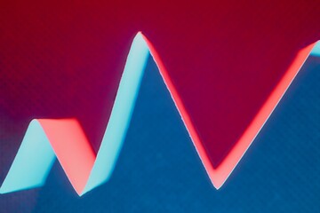 Neon Zigzag Line Graph Abstract With Blue And Red Colors, Dynamic Modern Design