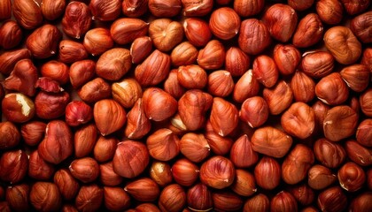 Pile of Roasted Hazelnuts - A Close-Up View of Nutritious Snack.