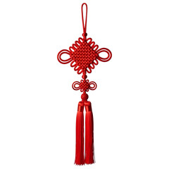 Decorative Red Chinese Lucky Knot Tassel Isolated