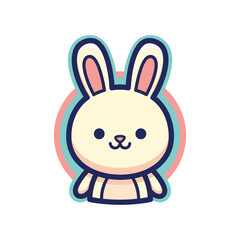 Obraz premium Adorable Cartoon Bunny Vector Illustration