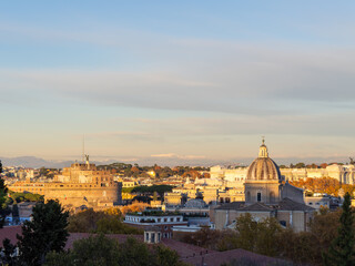 Fototapeta premium Rome Skyline with St Peter’s Basilica at Golden Hour
