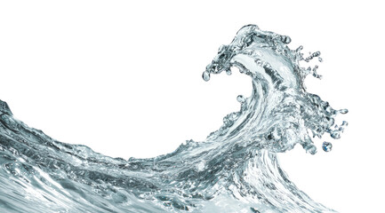 A dynamic water wave cresting