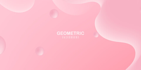 Minimalist Pink fluid abstract background. Dynamic shapes composition