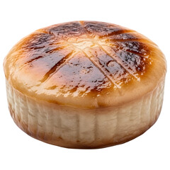 Round Golden Brown Chinese Pastry or Mooncake Isolated