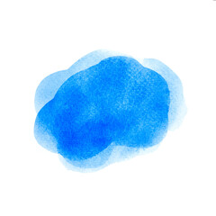 blue watercolor painted on paper