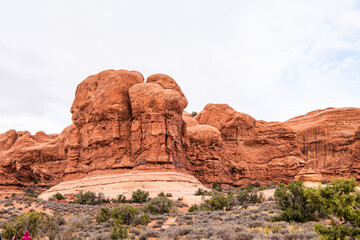 Fototapeta premium Utah, Arizona, Arches Park, Landscapes, Poster, Calendar, Double Arches, Delicate Arches, Balance Rock