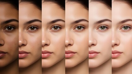 Half Face Natural To Fair Beauty Transformation Portrait