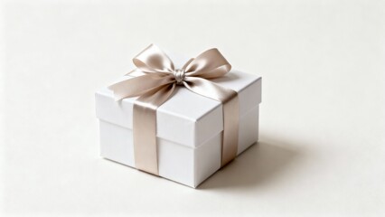 Obraz premium Elegant gift box prepared for International Women’s Day celebration against clean minimalist background with copy space