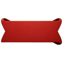 Blank Red Ribbon Banner 3D Render Isolated