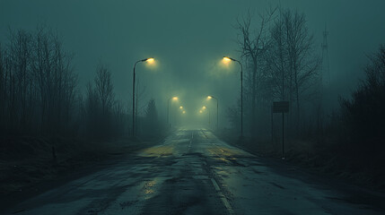 Isolation and hopelessness concept showing deserted street and emotional emptiness