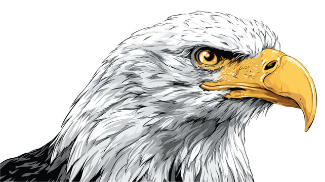 Detailed Eagle Cartoon Vector Illustration with White Background for Graphic Design Projects