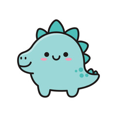 Adorable Cartoon Dinosaur Illustration for Kids