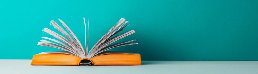 Open Book on Teal Knowledge and Inspiration, Reading, Learning