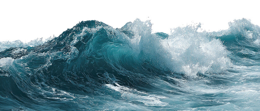 Powerful ocean wave crashing