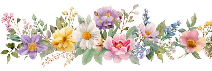 Colorful floral border